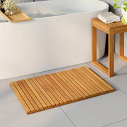Tappeto da bagno Tinta unita Marrone 80 x 50 cm legno