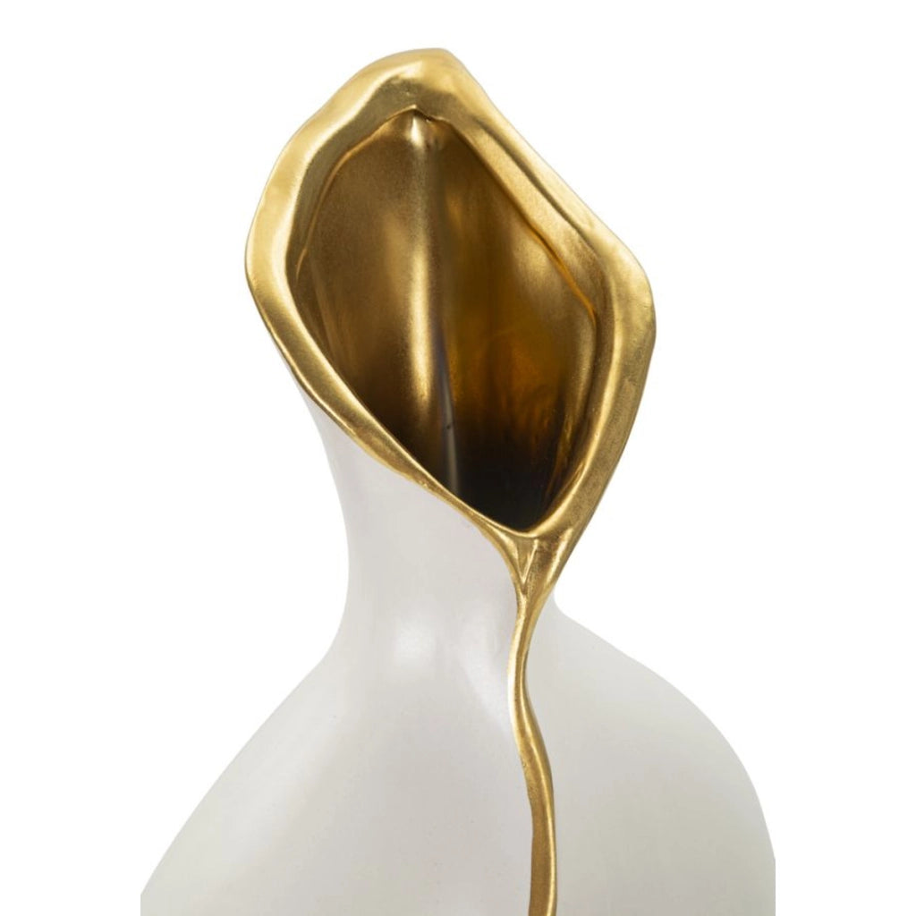 Vaso Decorativo VKH642, Bianco, Ceramica, 19,5x10x50 cm