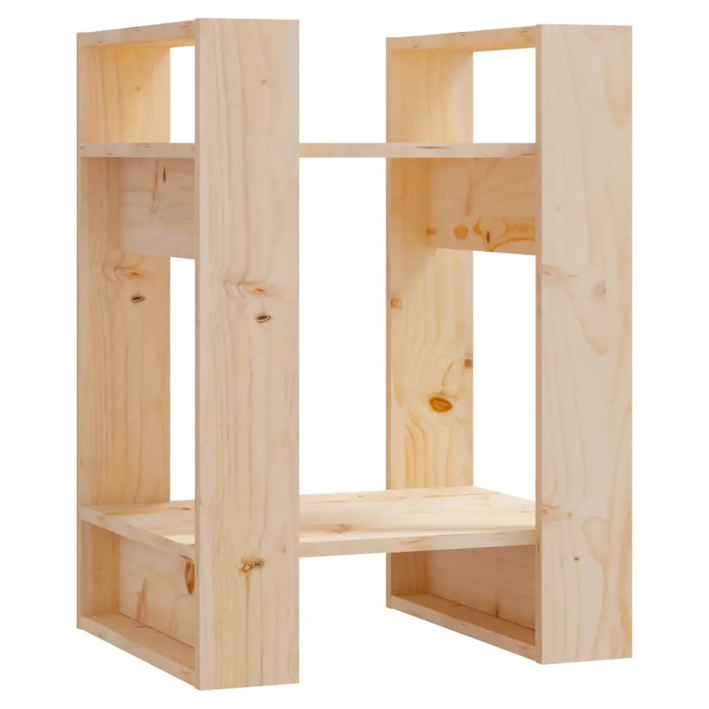 Libreria Divisorio-Scaffale per Libri-Mobile di Stoccaggio 41x35x57 cm in Legno Massello di Pino