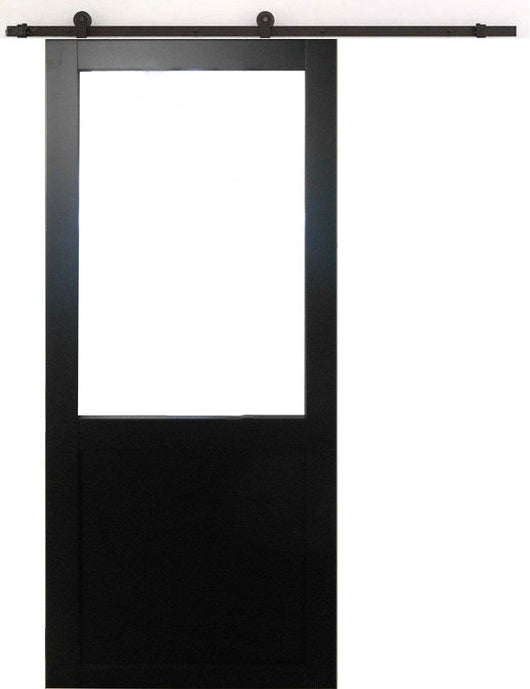 Porta Scorrevole Officina Nera H204 x L93 senza Montante + Guida a rulli e 2 Gusci