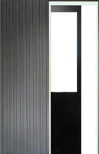 Porta Scorrevole Officina Nera H204 x L73 senza montante + Sistema Pocket e kit di finitura inclusi