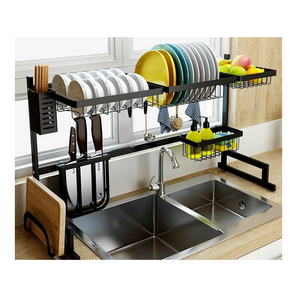 Trade Shop - Scolapiatti Colapiatti Base Appoggio In Acciaio 86x52 Organizer Cucina Scaffale -