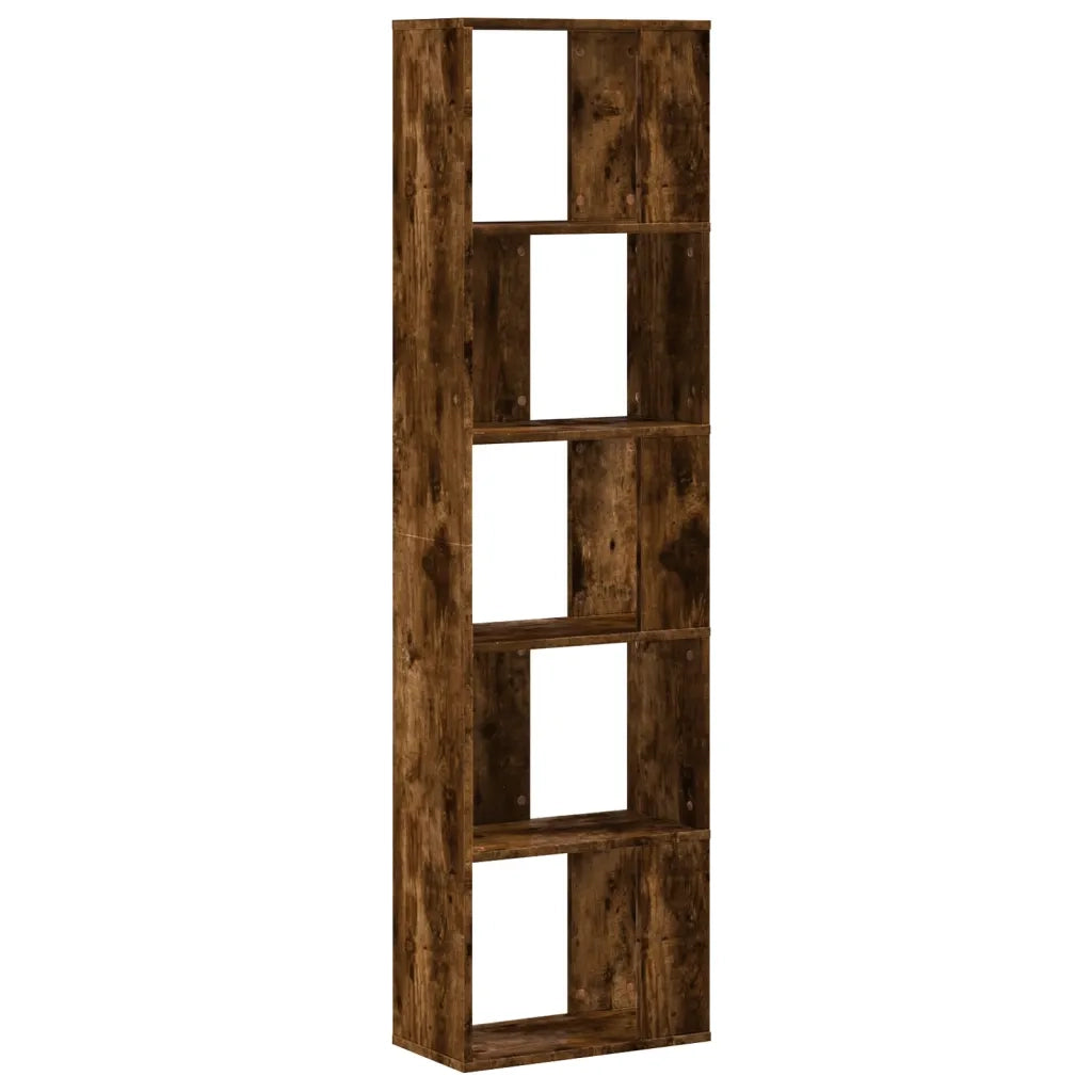 Libreria 5 Ripiani-Scaffale per Libri-Mobile di Stoccaggio Rovere Fumo 45x23,5x162,5cm Legno Multistrato