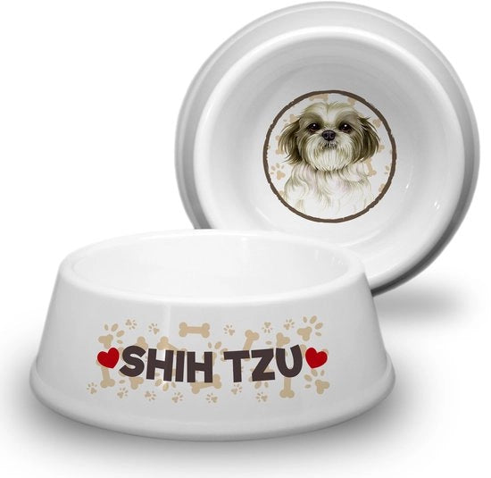 Ciotola per cani Shih Tzu in ABS, diametro 18 cm. Ciotola antiscivolo per cibo, ciotola per mangiare, ciotola per bere, ciotola per cibo, ciotola per acqua e ciotola per snack. Pratica, robusta e duratura.