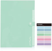Documentenmap A4 a 5 vetrine map espandibile archivio map organizer in plastica con chiusura, verde