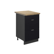 Vicco Mobiletto base per cucina Nero a righe 50 cm , PL Rovere