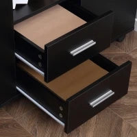 Armadietto Multifunzionale per l'Ufficio con Ruote a 360°, per Stampanti e Fascicoli, in Legno Nero 100x40x71cm