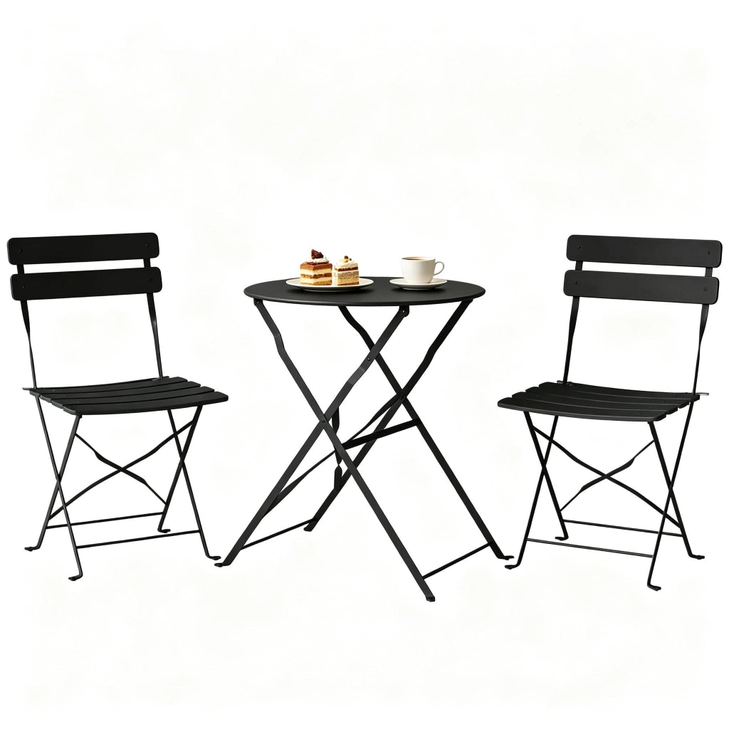 TAVOLO Bistro pieghevole 120x80 cm in legno naturale con 4 sedie