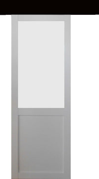 Anta scorrevole Athena bianca H204 x L73 + binario alluminio nero