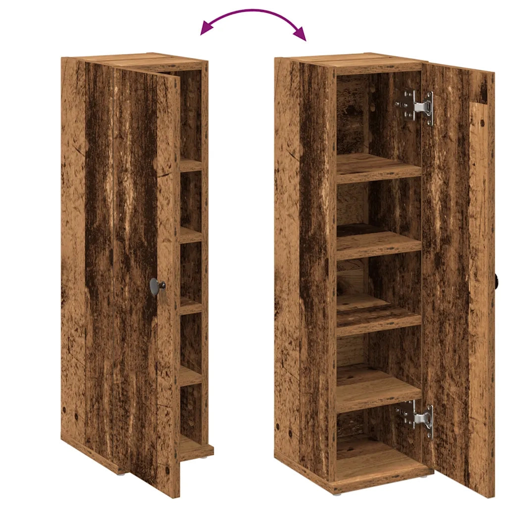 vidaXL Mobile da Bagno con Portarotolo Legno Antico 20,5x22x72 cm