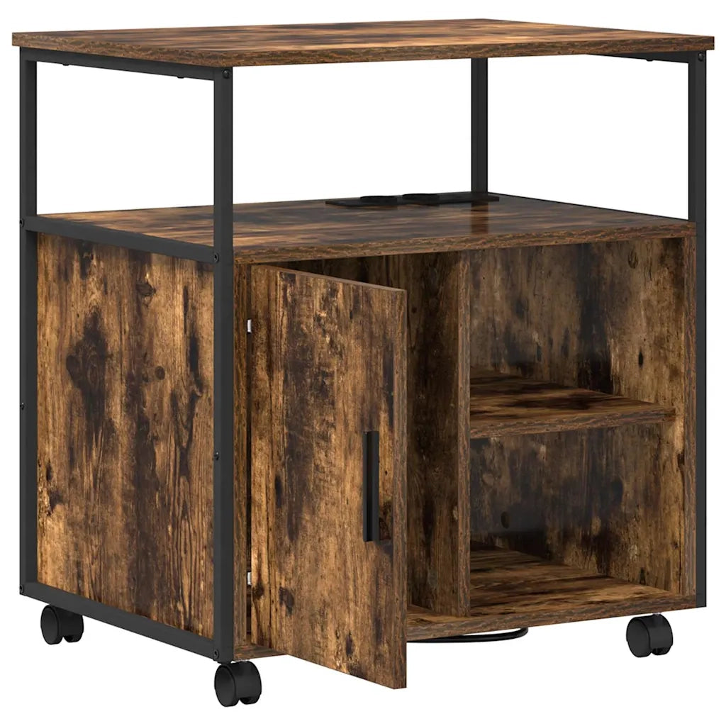 Cabina con Stazione di Ricarica Rovere fumé 61 x 46 x 67 cm 859832