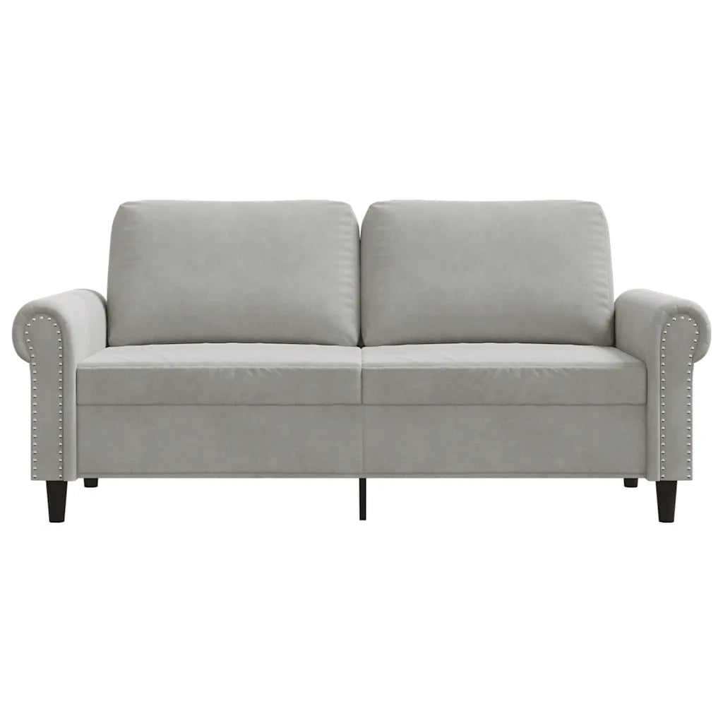 Divano a 2 Posti Grigio Chiaro 140 cm in Velluto 359529