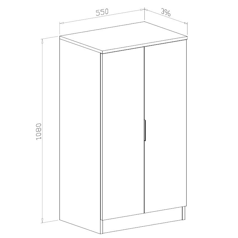 SCARPIERA BASIC 2 ANTE 55X40XH108CM LARICE BIANCO