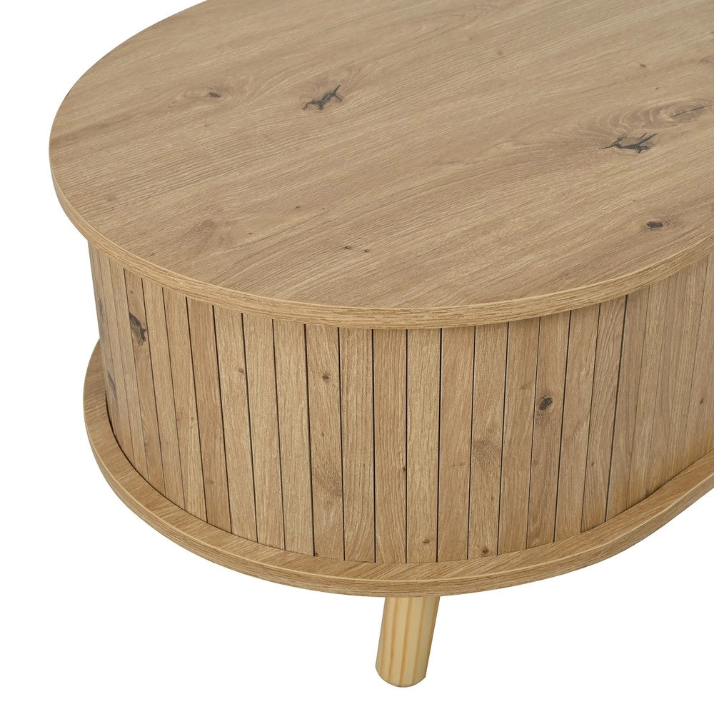 Tavolino da Caff¨¨ con 2 Ante Scorrevoli ¨C Xylo ¨C MDF, Legno Massello, Effetto Legno