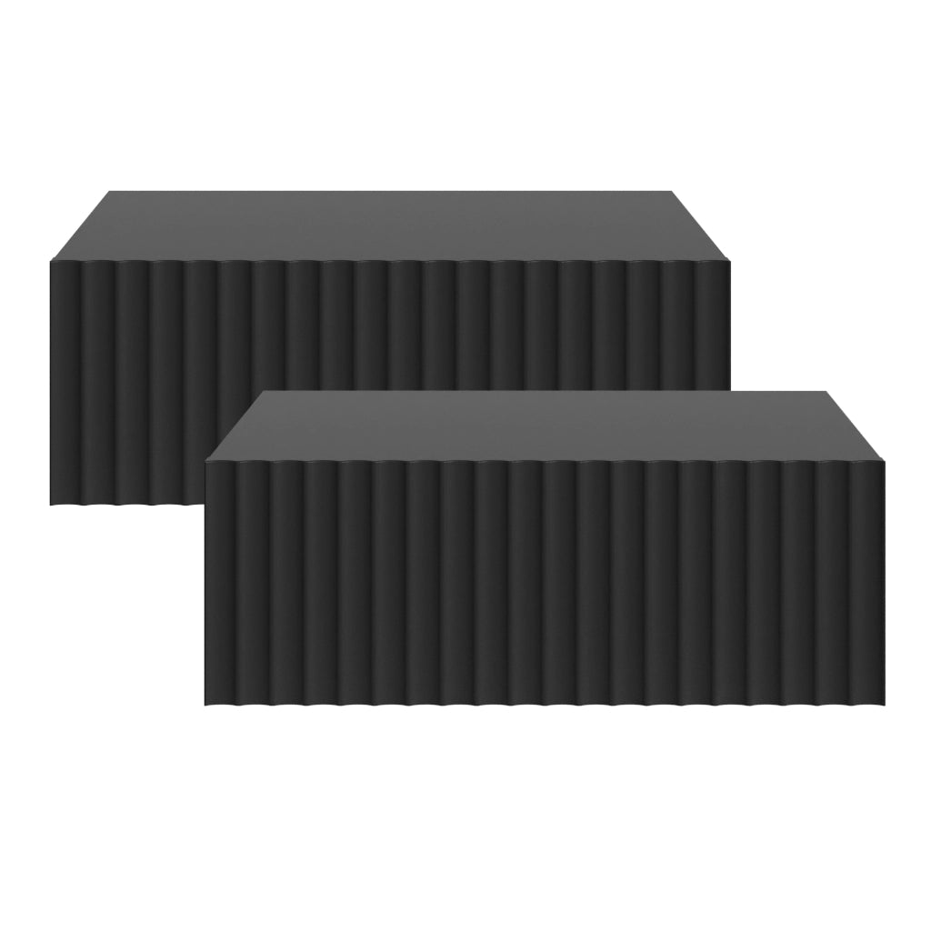 Set di 2 Comodini Sospesi da Parete Nand con Cassetto 42x30x15 cm Nero [en.casa]