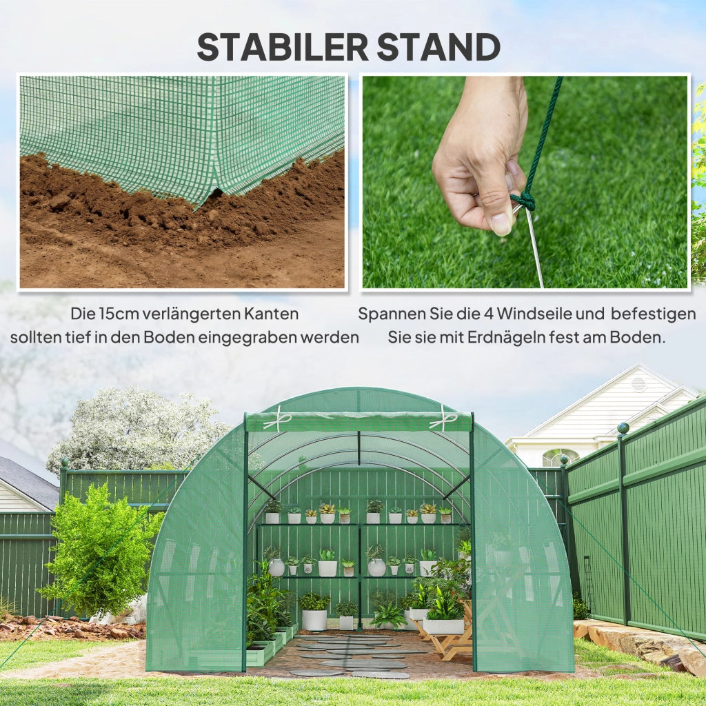 Serra in policarbonato con finestra ¨C zephmum ¨C verde 595x300x200 cm
