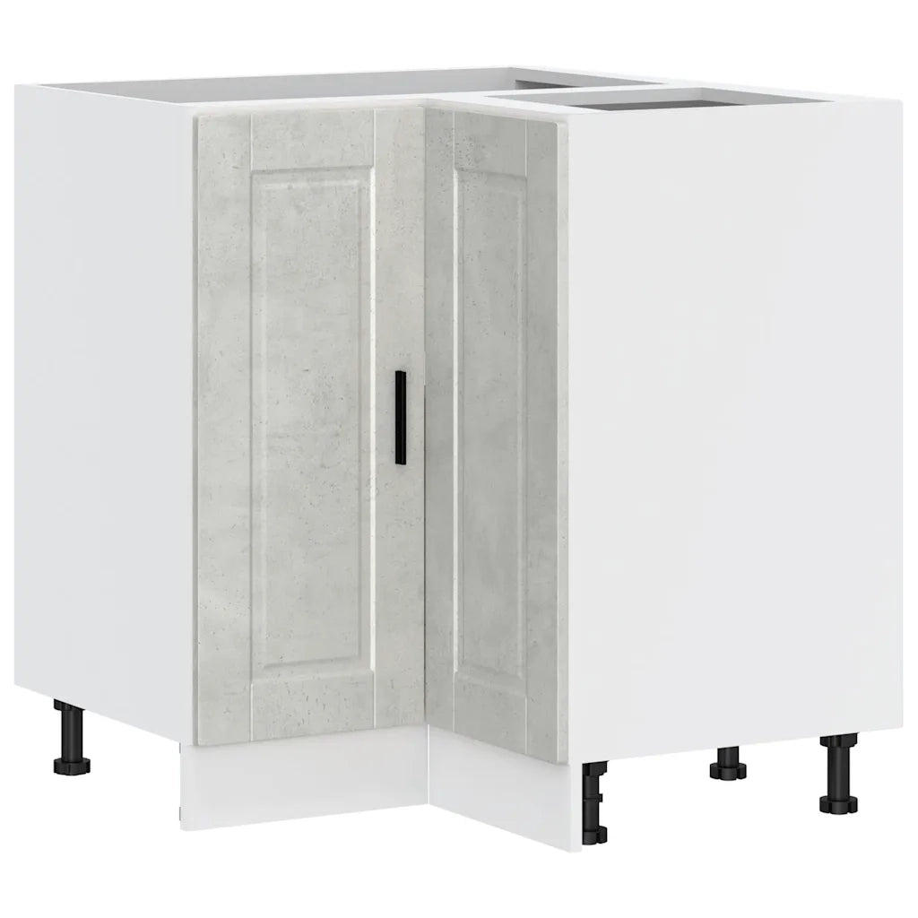 Base ad Angolo Cucina-Mobile Angolare da Cucina Porto Grigio Cemento in Legno Multistrato