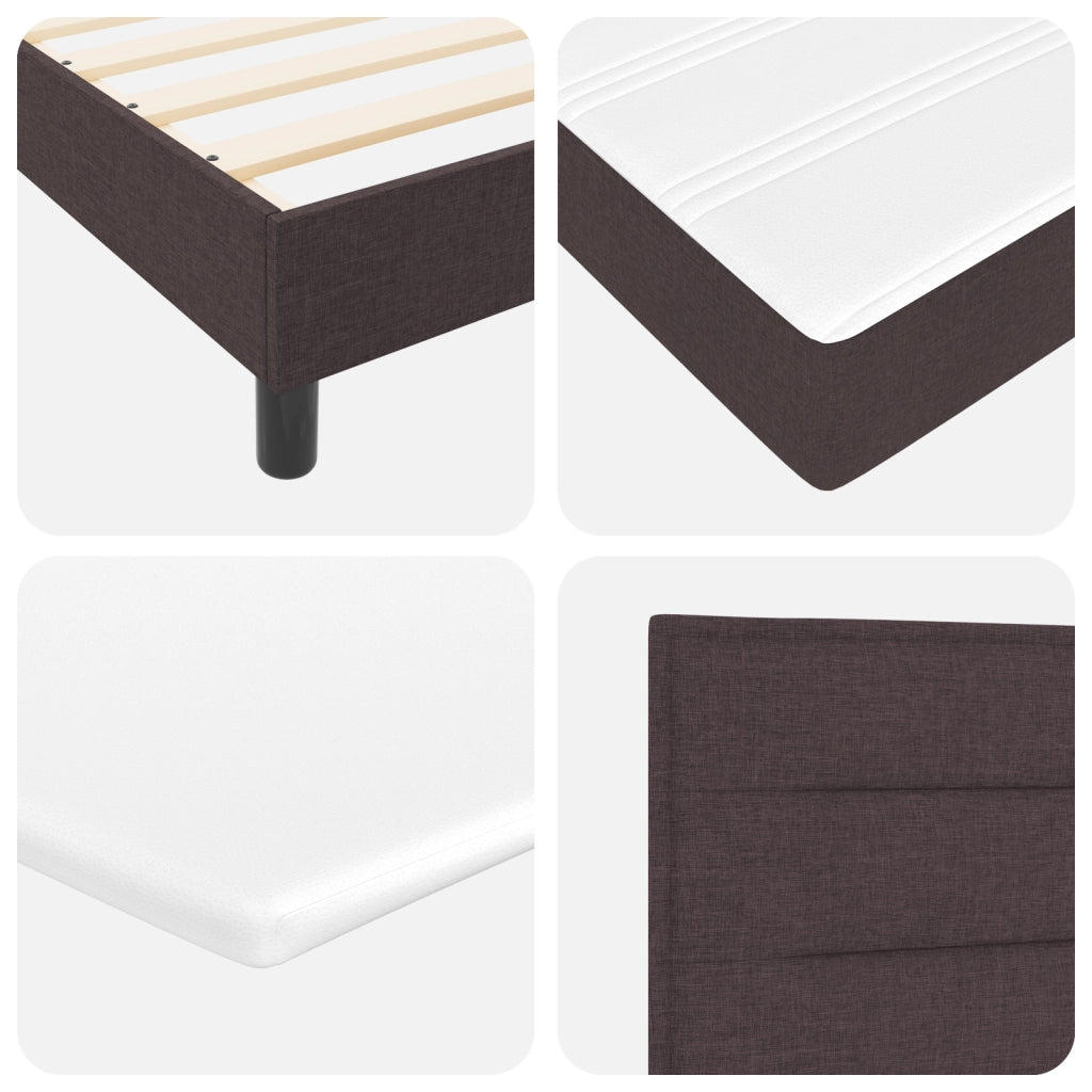 Letto Box Spring con Materasso Marrone Scuro 200x200 cm Tessuto
