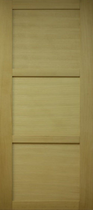 Porta Scorrevole Ayous in Legno 3 Ante H204 x L73 + Rullo Nero e 2 Gusci Neri senza maniglia