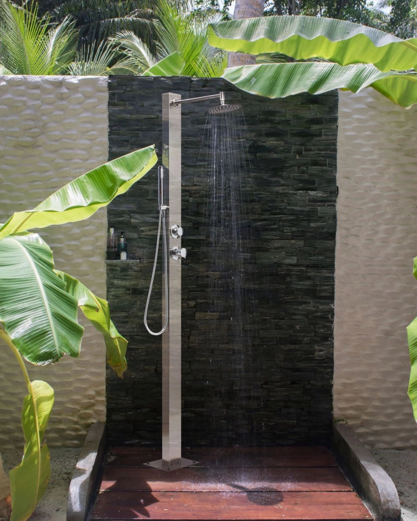Doccia da esterno moderna in PVC argento giardino esterno glamour moderna