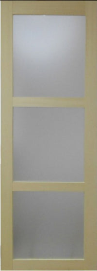 Porta Scorrevole in Vetro Ayous in Legno H204 x L93 + Binario in Alluminio Nero e 2 Gusci Neri senza maniglia