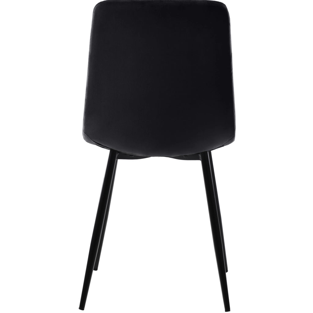 Set 4 sedie da pranzo in velluto nero con gambe in metallo
