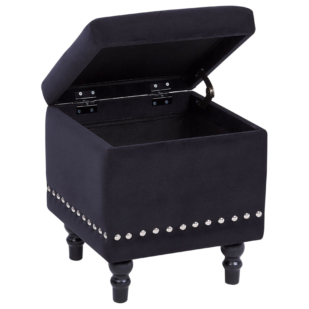 Poggiapiedi Rivestimenti in velluto nero Sedile con rivestimento a testa di chiodo trapuntato