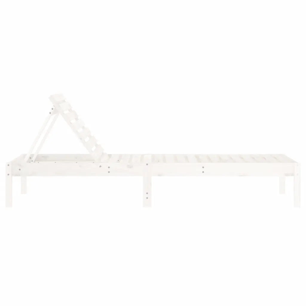 Lettini Prendisole 2pz Bianchi 199,5x60x74 cm Massello di Pino 825068