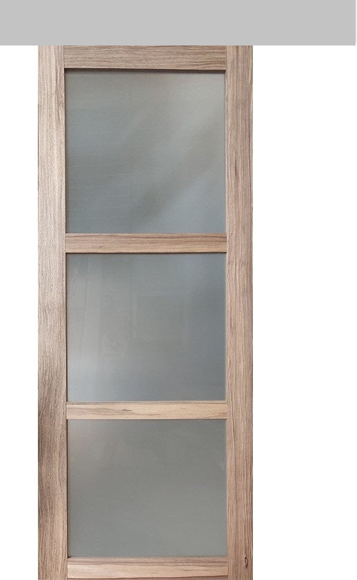 Porta Scorrevole in Vetro Frake H204 x L83 + binario in alluminio e 2 gusci