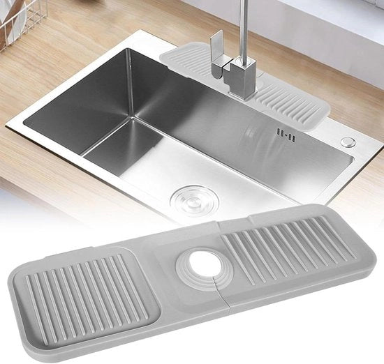 Sistema di protezione da gocce per lavandino - grigio - cucina e bagno - protezione del piano di lavoro