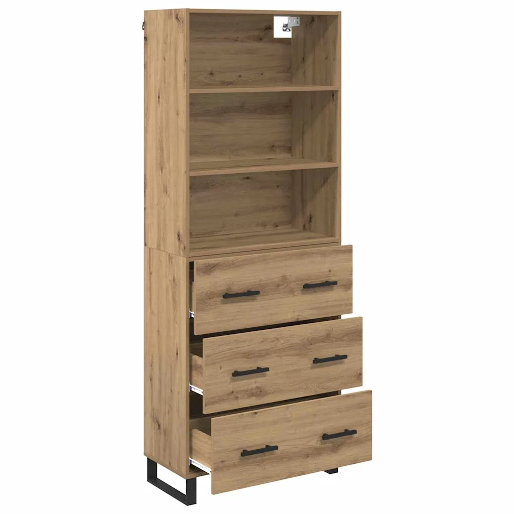Credenza 2 pcs Rovere artigianale Legno multistrato