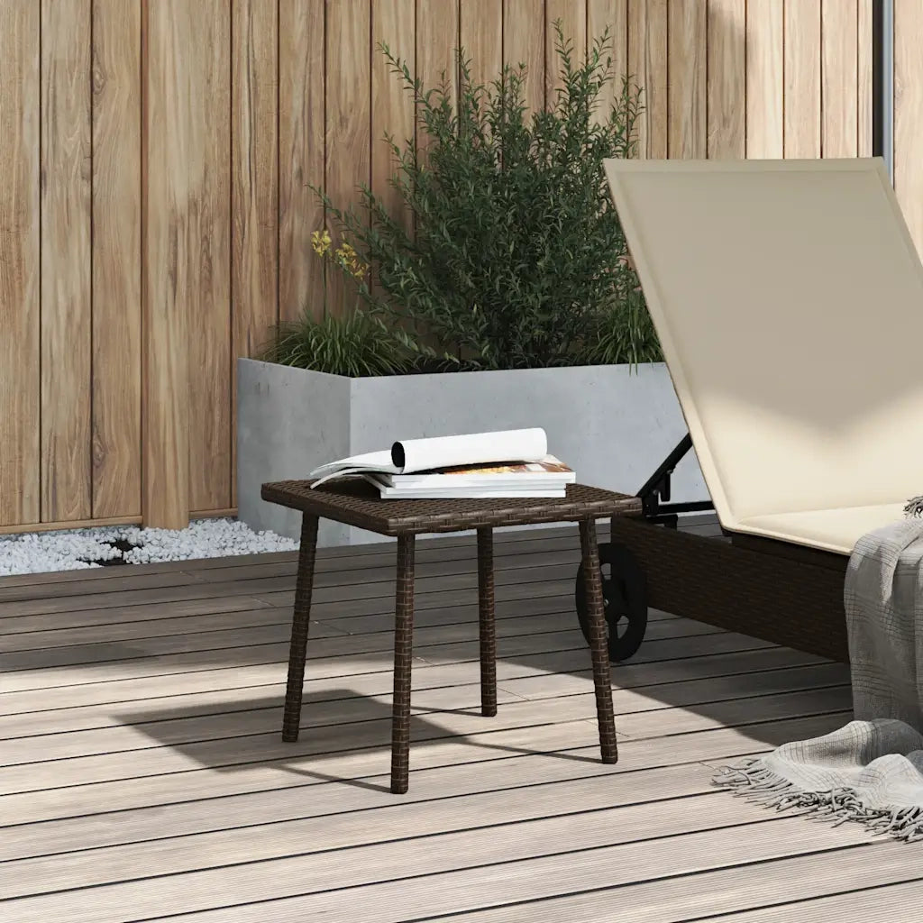 Tavolino Giardino | Tavolino da esterno Rettangolare Marrone 40x40x37 cm Polyrattan