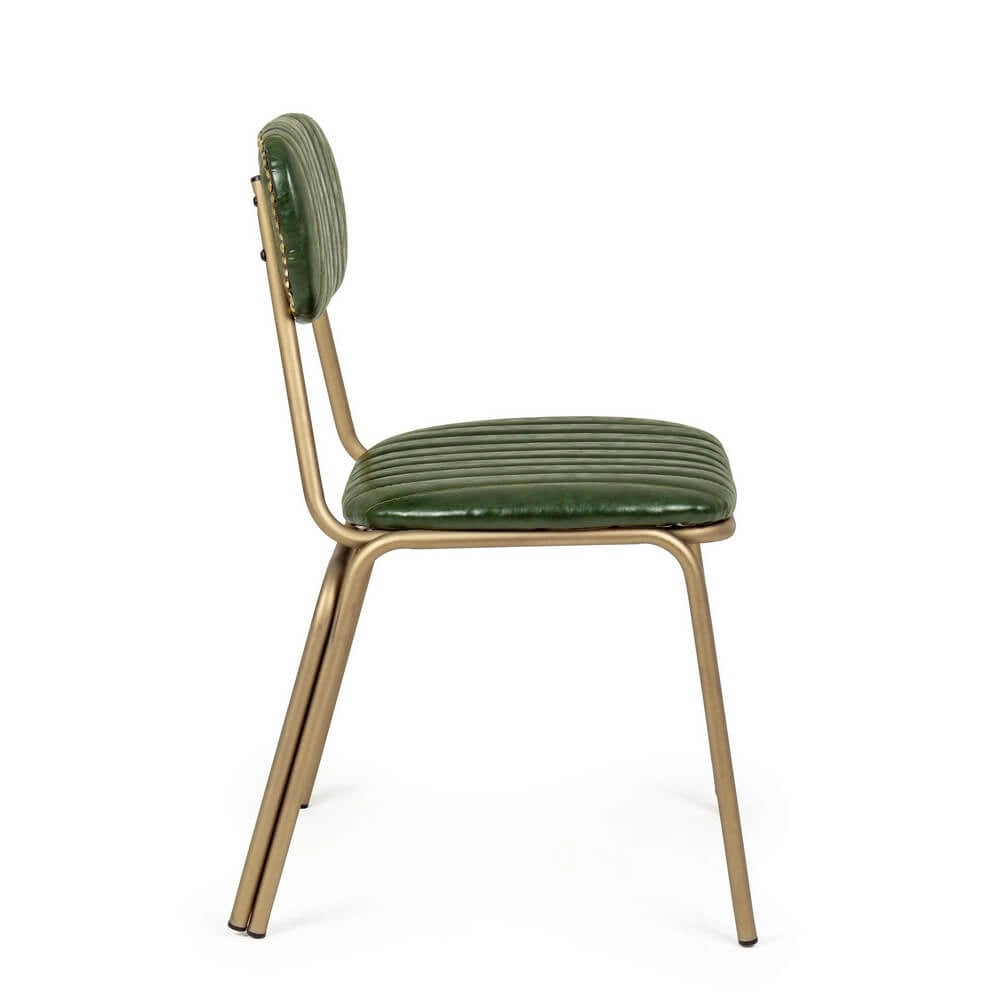 Set di 2 sedie imbottite in similpelle con struttura in metallo - BARNABY