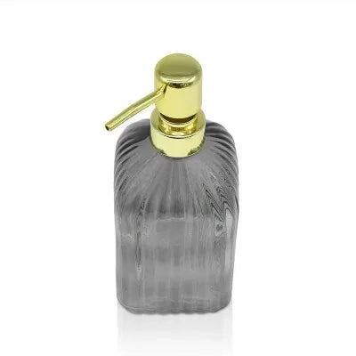 Set 4 pz dispensatore sapone liquido in vetro colorato con capacità 400 ml