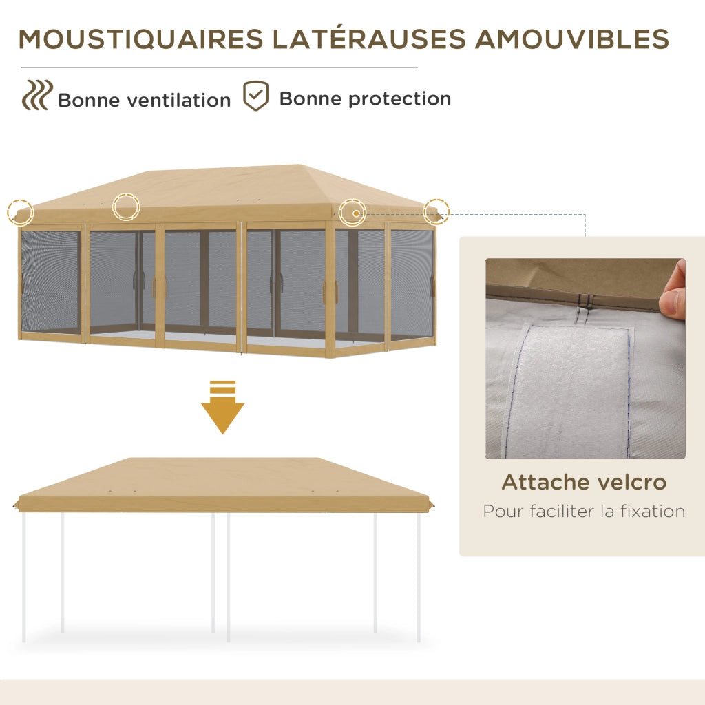 Tonnelle Barnum Pliant Pop-up ¨C Zephmum ¨C Beige Nero 6x3m