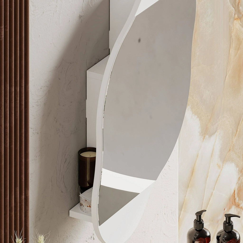 Asterisco, Specchio Materiale Struttura in Vetro, 60x75h cm Bianco