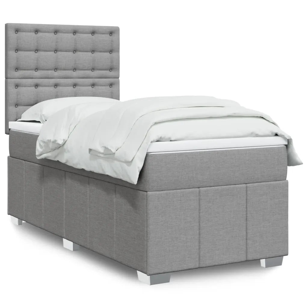 Giroletto a Molle con Materasso Grigio Chiaro 90x200 cm Tessuto 3293865