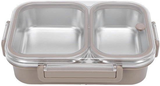 Borsa Thermica per Cibo 1,2L - Acciaio Inossidabile - Imbottita - Portatile - 2 Compartimenti - Per Cibi Caldi