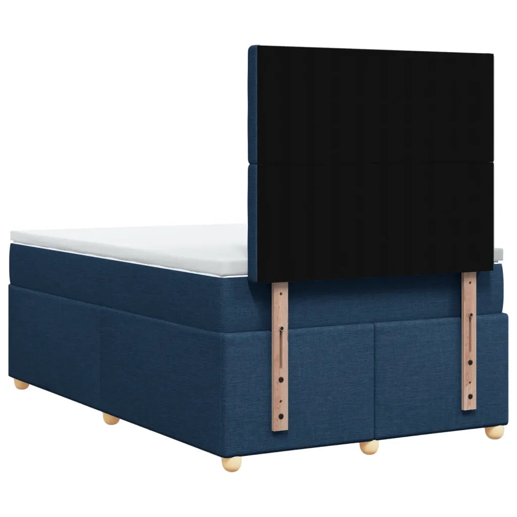 Giroletto a Molle con Materasso Blu 120x190 cm in Tessuto