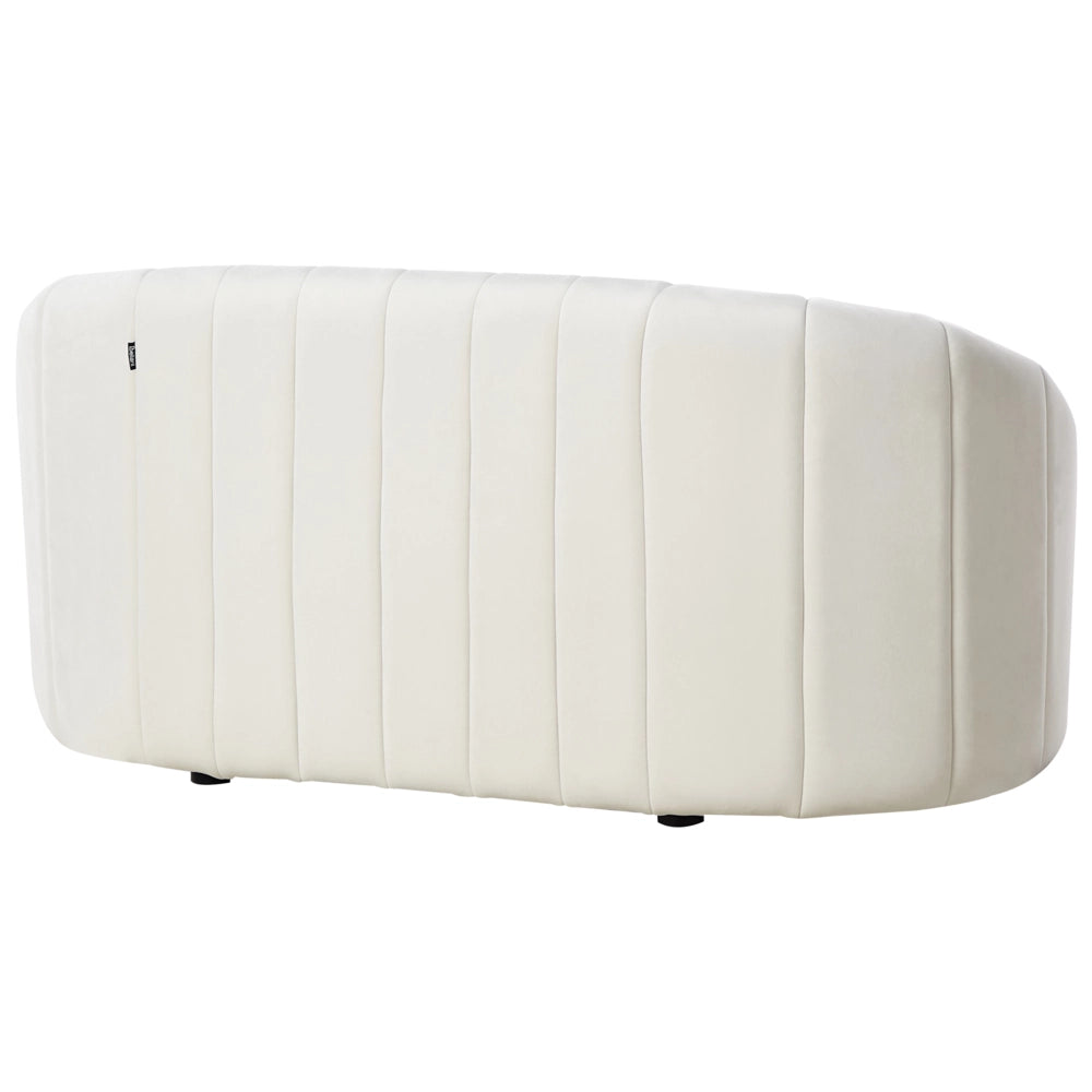 Set di divani a 6 posti in velluto bianco sporco Soggiorno contemporaneo Design retrò Seduta imbottita Schienale basso