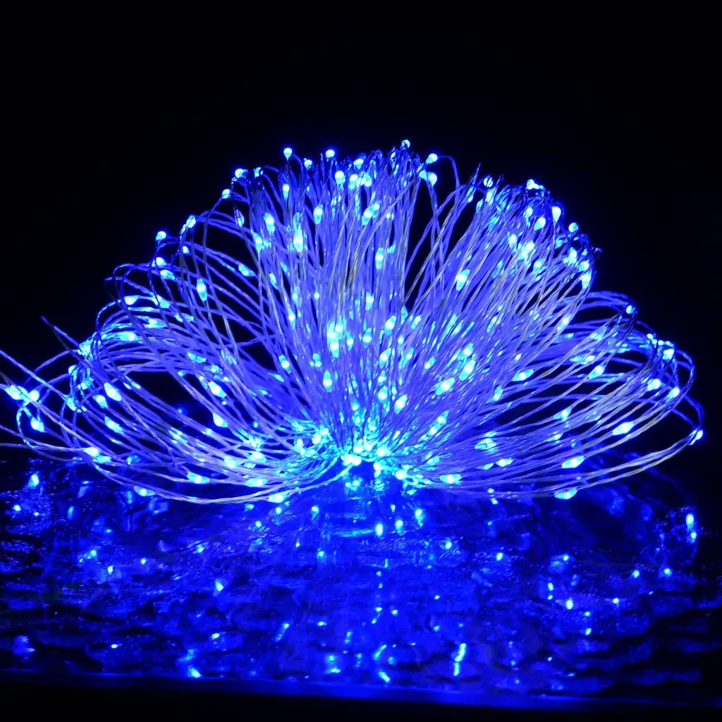 Filo di Micro Luci Fatate Sferiche 40m 400 LED Blu 8 Funzioni CFW8449475