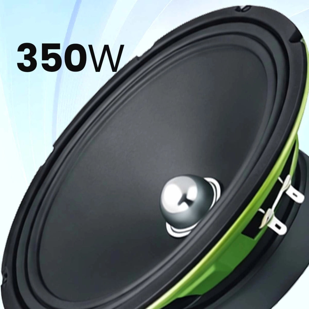 Altoparlante Automobile 350W 16cmx16cm Suono Potente e Chiaro Nero / Verde Avizar
