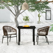 Set Mobili da Pranzo per Giardino 3 pz Marrone cod mxl 38726