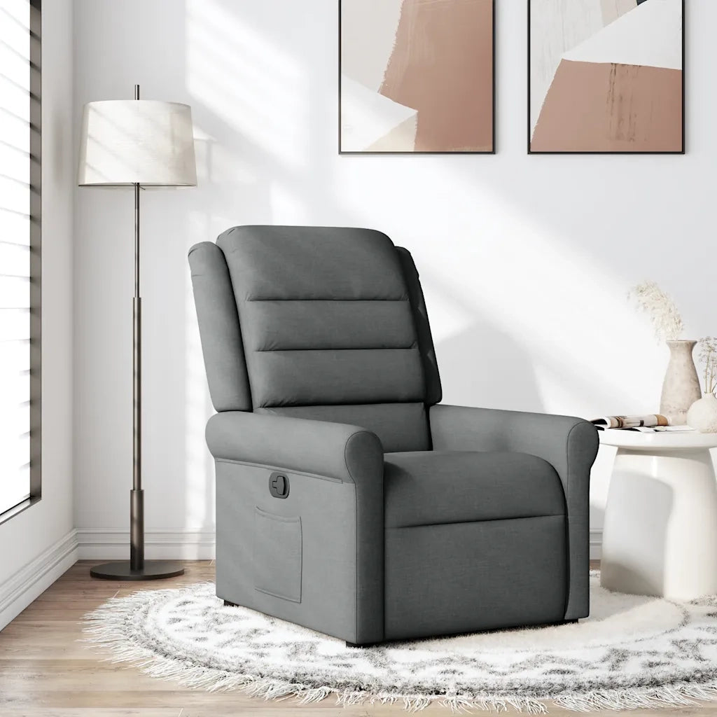 Divano Sedia-Poltrona Reclinabile in Tessuto Grigio Scuro 454446