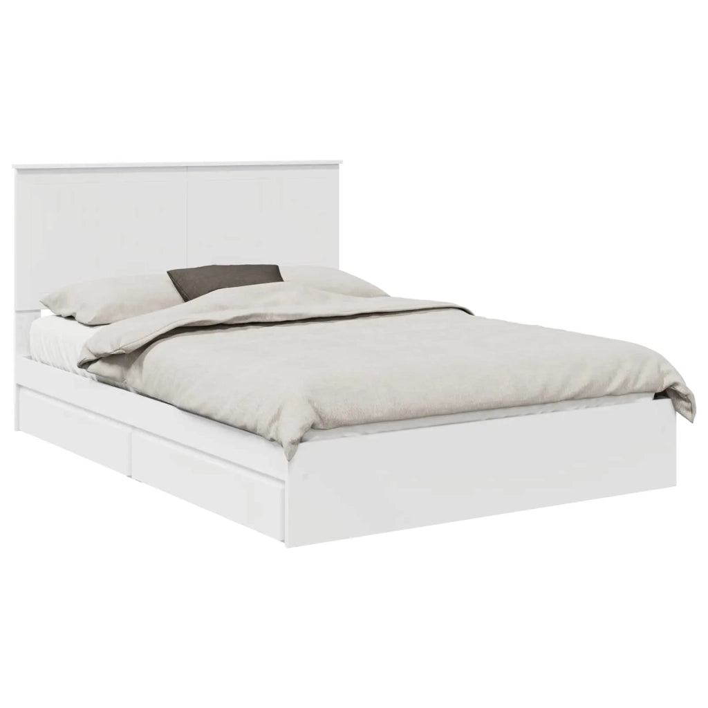 Letto con Contenitore Bianco 140 x 190 cm Legno multistrato 3411208