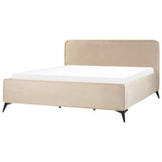 Letto Grigio Talpa in velluto Gambe in metallo nero 180 x 200 cm a doghe Camera da letto Classica Minimalista