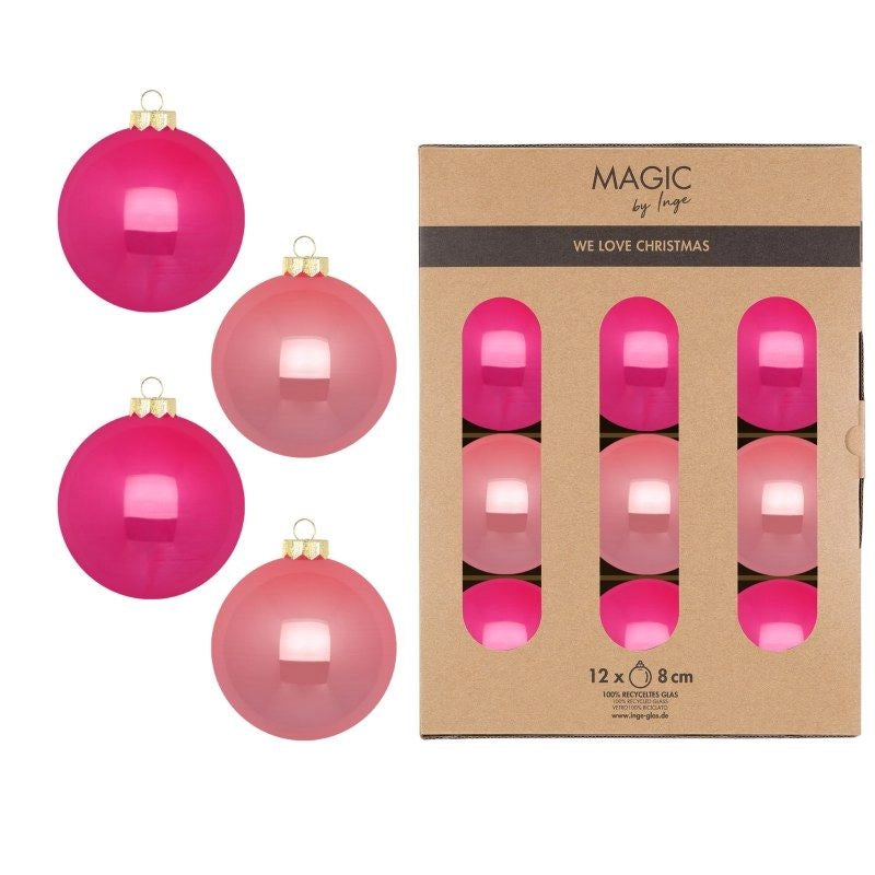 CONFEZIONE 12 PALLE VT ROSA CANDY SHOP D 8 CM