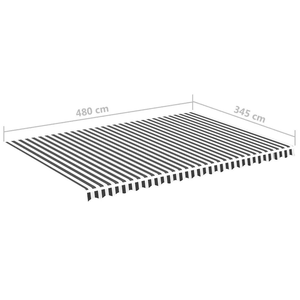 Tessuto di Ricambio Tenda da Sole Antracite e Bianco 5x3,5 m 311992