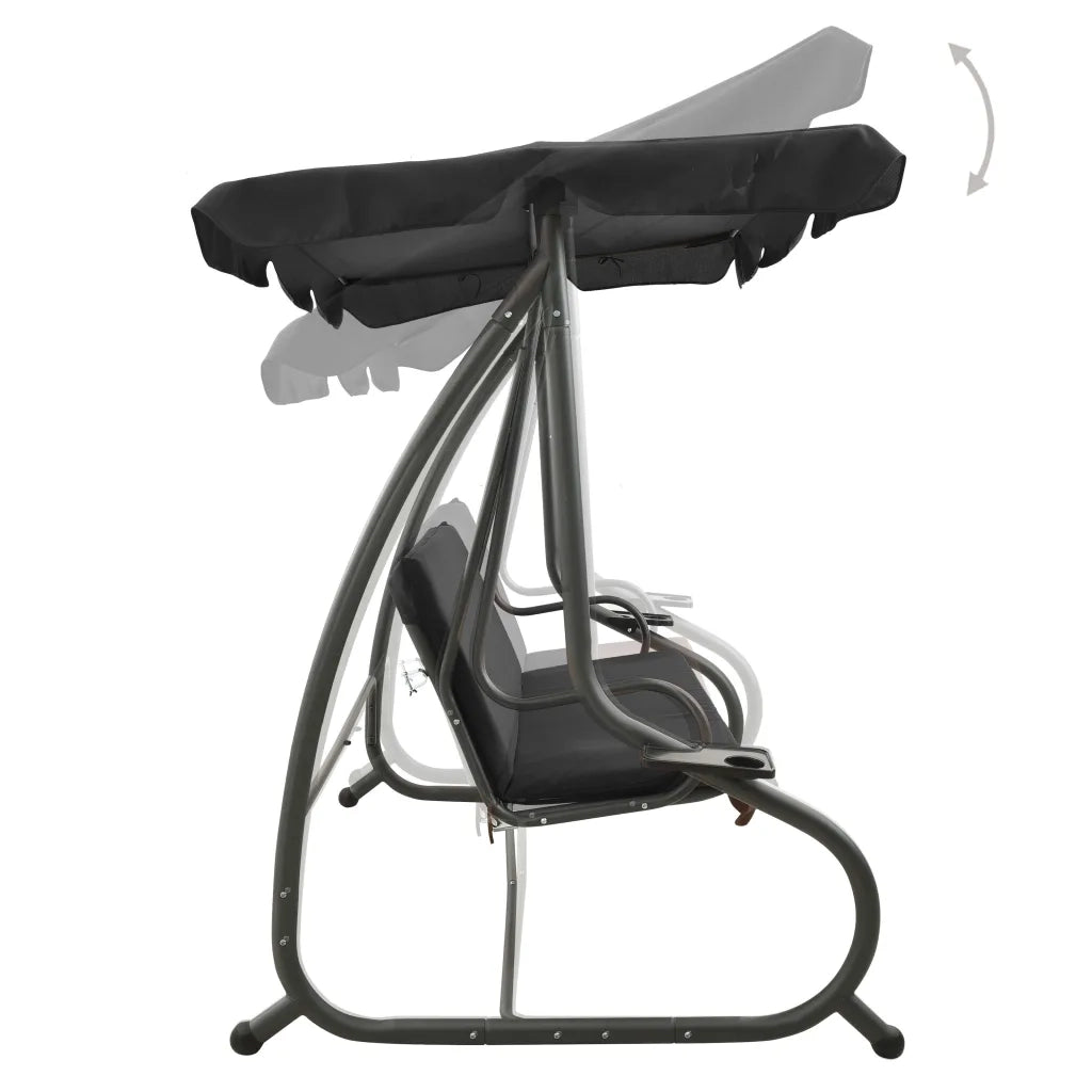 Panchina a Dondolo da Giardino con Baldacchino Antracite cod mxl 41609