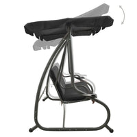 Panchina a Dondolo da Giardino con Baldacchino Antracite cod mxl 41609